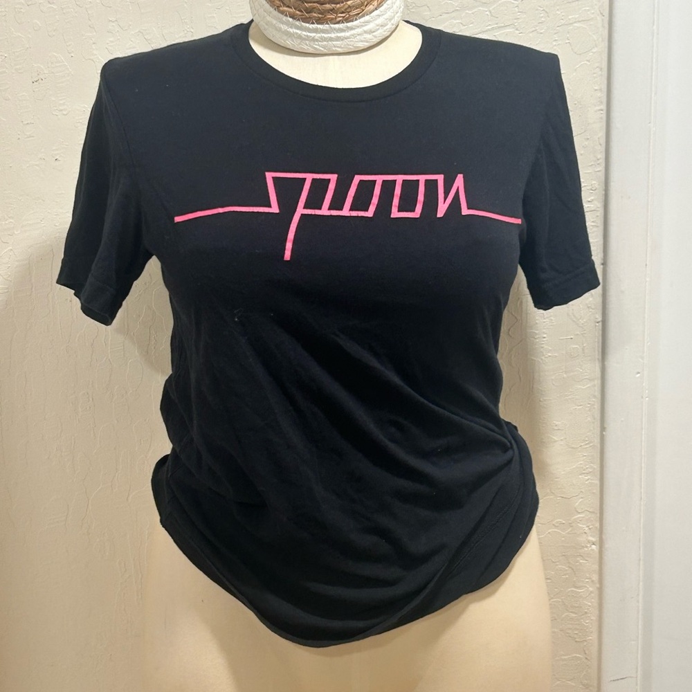 Spoon band Black Tee with Pink Linear Graphic